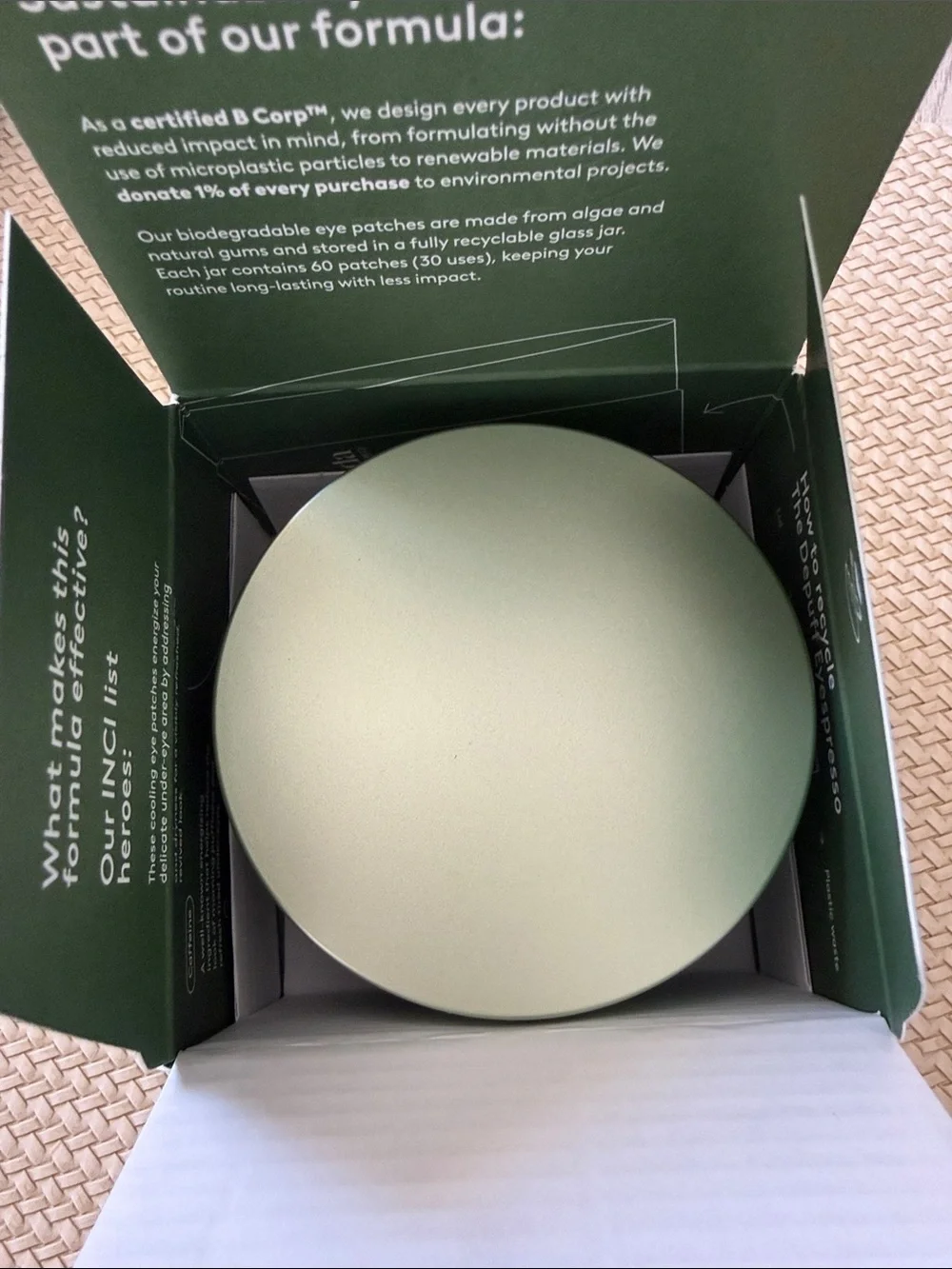 Espresso Depuff Eyespresso Eye Patches - Green